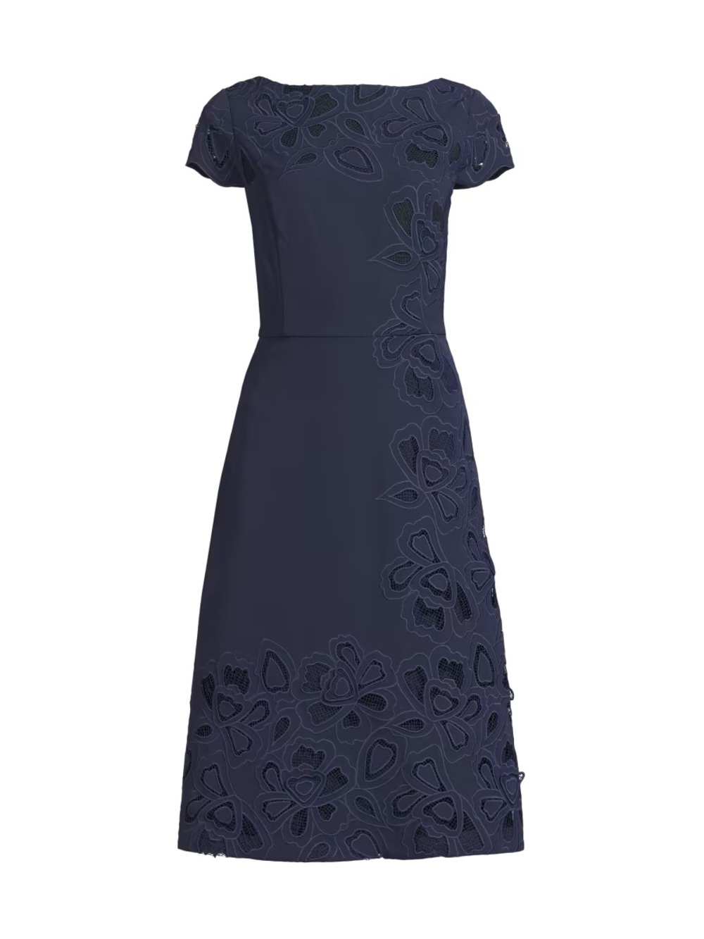 NWT Kay Unger Juliette Navy Lace-Trimmed Cocktail Dress 4